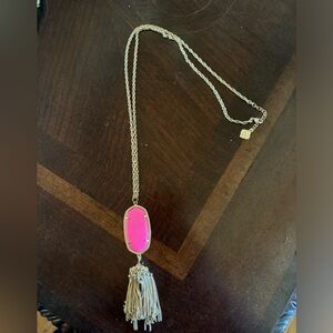 Kendra Scott hot pink tassle necklace
